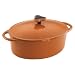 Rachael Ray 3-1/2-Quart Cast-Iron Covered Oval Casserole, Orange