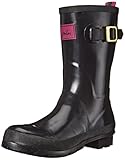 Joules Women's Kelly Welly Gloss Rain Boot, Black, 10 M US