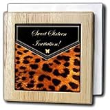 Leopard Sweet Sixteen Invitation - 6 Inch Tile Napkin Holder