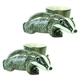 Quail Ceramics - Pair of Badger Figure Egg Cups