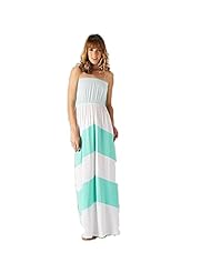 Strapless Polyester Ankle Length Elasticized   Waistline Colorblocking General Print Maxi Dress 