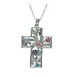 Cross Pendants & Necklaces & Cz Silver Multi Color Cz 47mmx37mm