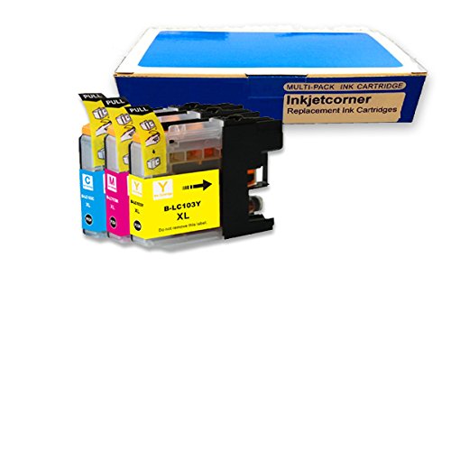 Inkjetcorner 3 Pack Color Compatible Ink Cartridge for Brother LC101 LC103 MFC-J245 MFC-J285DW MFC-J450DW MFC-J470W MFC-J650DW MFC-J870DW MFDW MFC-J475DC-J875DW MFC-J4410DW MFC-J4510DW MFC-J4610DW (Shows Accurate Ink Levels)