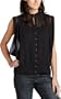 Kenneth Cole Women's Kimono Woven Top,Rich Black,10