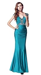Sexy V-neck Mermaid Cocktail Ruched Sequined Evening Dress/Bridesmaid Dress/Party Dress/Wedding Dress 