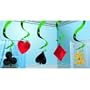 Casino Party 24in Hanging Swirl Decorations 5ct