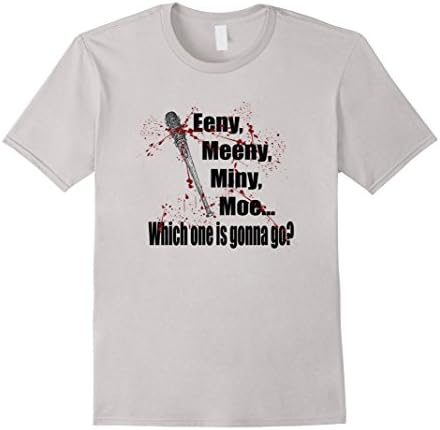 Men's Eeny Meeny Miny Moe Negan Saviors Choice You are Dead Shirt Large Silver