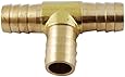 MettleAir 123-10-1 PK 5/8" ID Hose Barb Tee T Union Fitting Intersection/Split Brass
