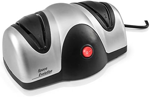Space Evolution Electric Knife Sharpener - 2 Stage Blade Sharpening System with Automatic Positioning Guides