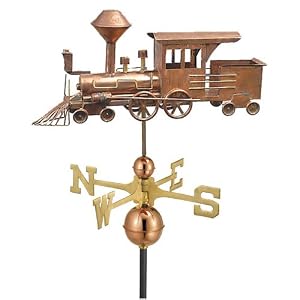 24 Luxury Polished Copper Locomotive Train Weathervane by 