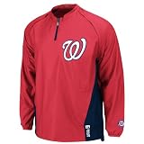 MLB Men's Washington Nationals Long Sleeve Lightweight 1/4 Zip Gamer Home Jacket (Pro Scarlet/Pro Navy, XX-Large)