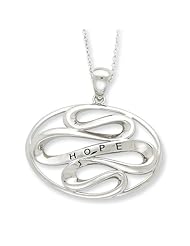 Sterling Silver Antiqued Hope 18in Necklace