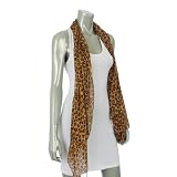 Exquisite Fashion scarf - Leopard Print Poly animal print Shawl scarf wrap - Camel Brown
