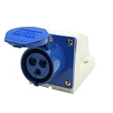 uxcell ソケット　コネクト プラグ　壁マウント　SF-113 AC220-250V 16A 2P+E 3ピン