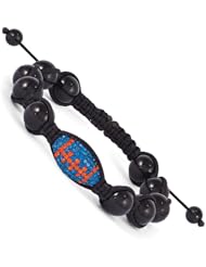 Swarovski Elements Gainesville Spirit Football & Onyx Macrame Bracelet