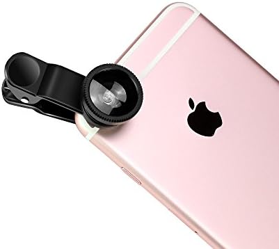Universal 3 in 1 Clip-on cell phone Camera Fisheye Wide Angle Macro Lens Kit for iPhone 6s/6s Plus, iPhone 6/6 Plus,iPhone 5 5S 4 4S Samsung HTC and Android (black)