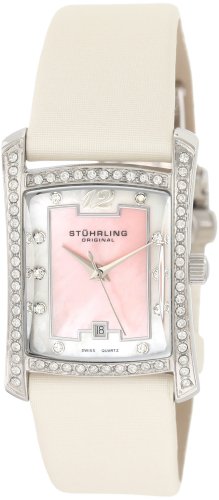 Stuhrling Original Women's 145E.IYH.1215P9 Classic Gatsby Girl Swiss Quartz Swarovski crystal Mother of Pearl Watch