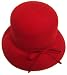 CLEARANCE Fabulous Red or Beige Wool Bucket Style Hat with Felt Bow