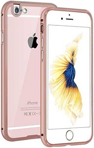 iPhone 6/6s Case, Aluminum Alloy Seamless Dustproof Waterproof U Type Clear Cover for iPhone 4.7 Inch Rose Gold-1