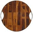 Wood Large Round Cutting Board Tray 14"D