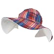 New Cotton Plaid Madras Floppy Beach Hat Red Reverse White