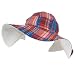 New Cotton Plaid Madras Floppy Beach Hat Red Reverse White