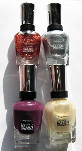 Sally Hansen Complete Salon Manicure 0.5 fl oz Nail Polish Lot of 4: 100 Copper, 150 Hi Ho Silver, 180 Debut-Tint, & 500 Trouble Maker