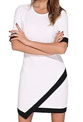 Polyester/Spandex Spring Summer Winter Checkered Print Asymmetric Cocktail Short Sleeves Bodycon Dress/Party Dress 