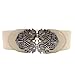 DZT1968(TM)Women Vintage Wide Belt With Alloy Flower (White)