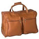 ProPassione Escapada Reisetasche klassisch, Leder Cognac, kompl. gef., 2 aufges. Taschen, Tragegriffe, Schultergurt, H 32 x L 50 x T 32 cm
