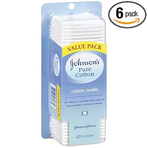Johnson's Cotton Products Cotton Swabs Value Pack, 525-count Bottles (Pack of 6) by Johnson's