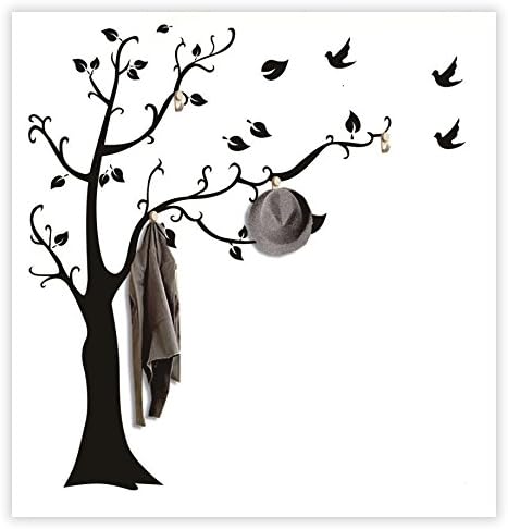 Dream Wall Wall Decal with Hanging Hooks, Ebony Tree