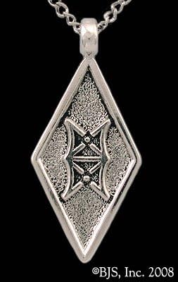 Aon Ashe TM Symbol of Light and Illumination Officially Licensed Elantris TM Necklace by Brandon Sanderson in Palladium Plated Silver