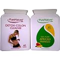 PURE AFRICAN MANGO COMBO 2400mg HIGH STRENGTH +DETOX COLON CLEANSE Weight Loss, Diet, Slimming, Cholesterol & General Health Benefits FREE UK postage