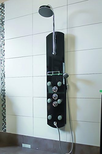 Fontana Shower Panel, glass, black