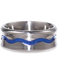 8mm Gray Titanium Ring with Colored Anodized Wave Color Inlay
