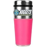 NBA Denver Nuggets 16-Ounce Stainless Steel Travel Tumbler with Pink Sleeve