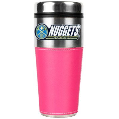 NBA Denver Nuggets 16-Ounce Stainless Steel Travel Tumbler with Pink Sleeve