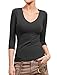 NE PEOPLE Womens Light Weight Basic 3/4 Sleeve V Neck Casual T Shirt with Stretch