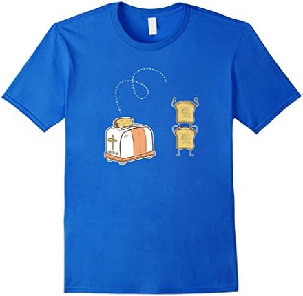 Men's Toaster Jumping Bread Cute Funny Breakfast Lovers Tee Shirt Medium Royal Blue