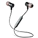 Bluetooth in Ear Headset Stereo Sport Sweat Proof Headphone with Magnet Attraction Alloy Earbuds Black