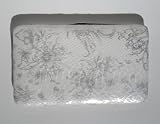 Discount New Silver & White Flower Flat Opera Wallet w/Checkbook Holder Clutch Purse