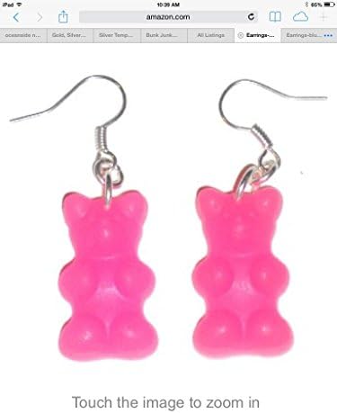 Gummy Bear Candy Inspired Earrings-pink