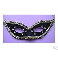 Pailletten-Maske "Fiesta" (schwarz-gold)
