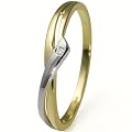 Goldmaid Damen-Ring 585 Gold Bicolor 1 Brillant 0,01ct Gr. 54So R3242BI