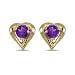 14k Yellow Gold February Birthstone Round Amethyst title=