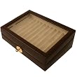Pen Box Case Display Storage 10 Fountain Pens Brown Leather Lock Key