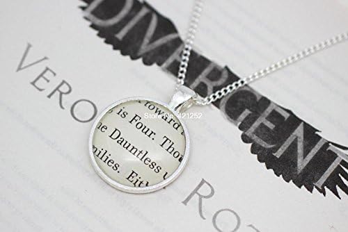 Pretty Lee 2015 Fashion Divergent 'Dauntless' Book Page Necklace Vision 2 Glass Photo Cabochon Necklace Christmas gift