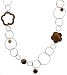 Sterling Silver Dyed Bronze Mother-of-Pearl w/ Tiger's Eye Endless Necklace, 36