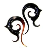 Buffalo Horn Floral Twist Ear Expander 6g - Sold as a Pair